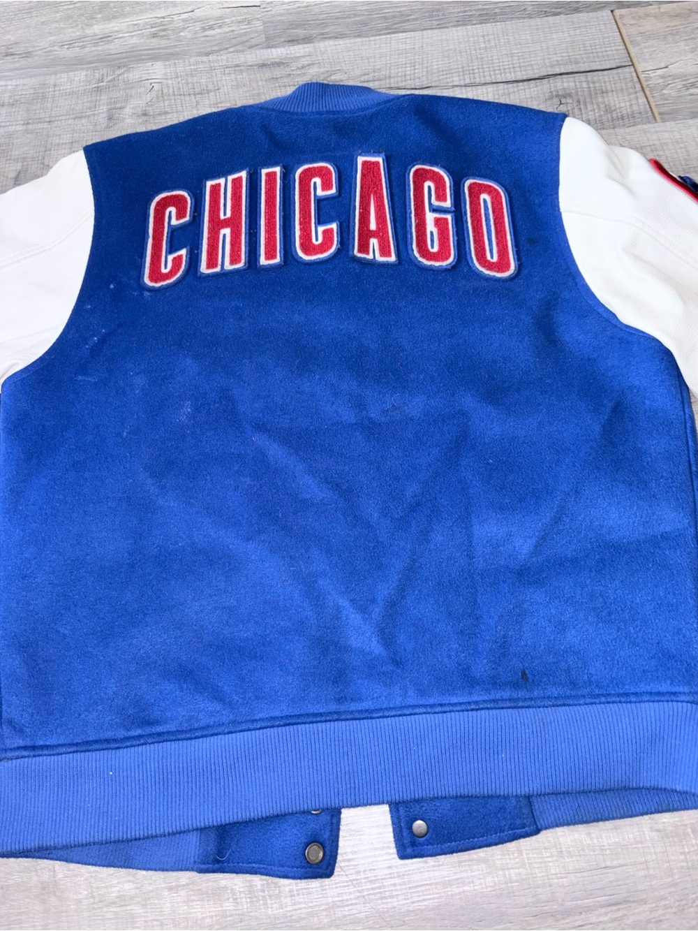 Chicago Cubs Letterman Varsity Bomber jacket sporty sports MLB well worn